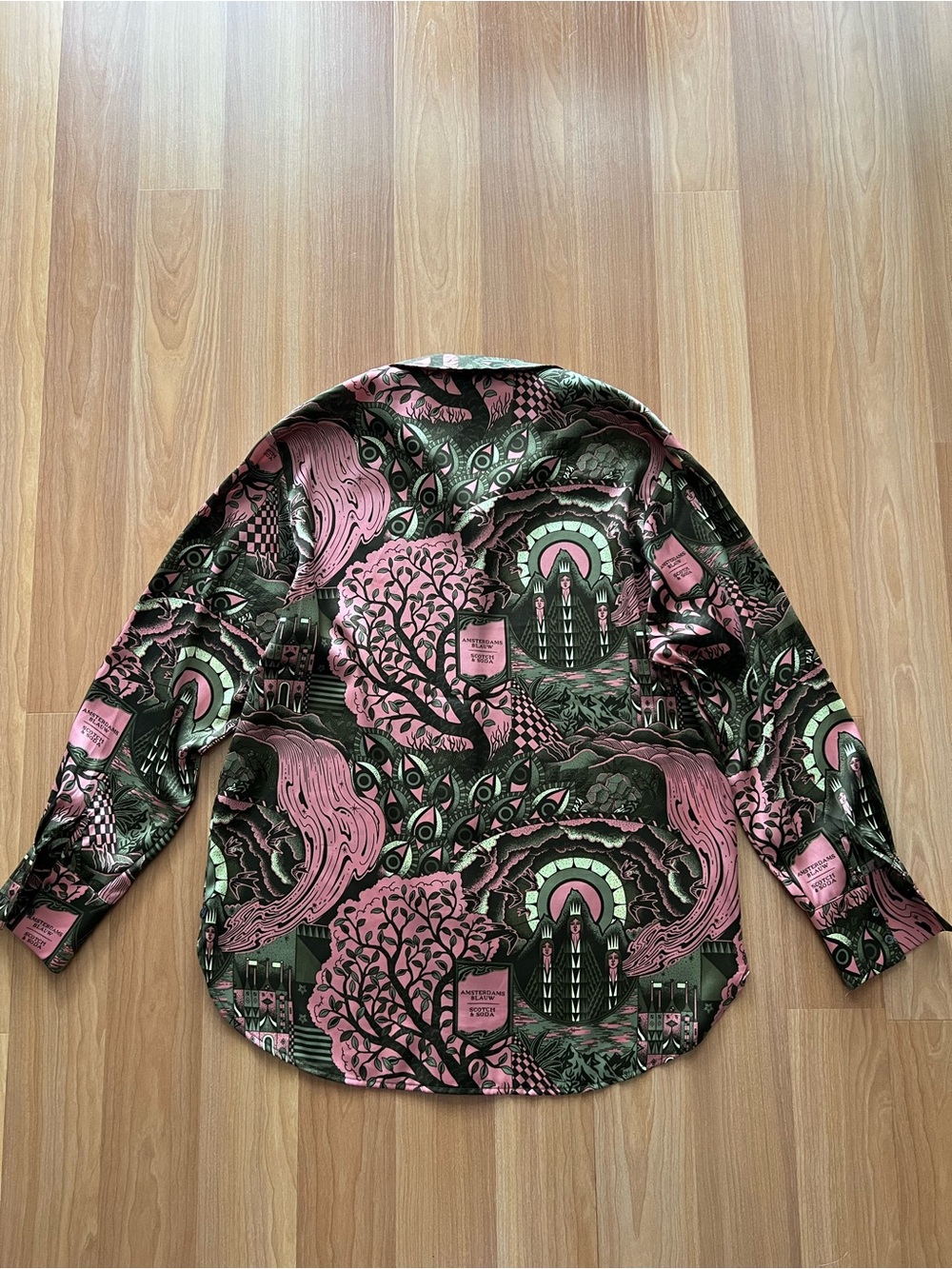 Scotch & Soda Maison Scotch Tell Me a Tale Graphic Print Oversized Shirt S - Picture 10 of 11